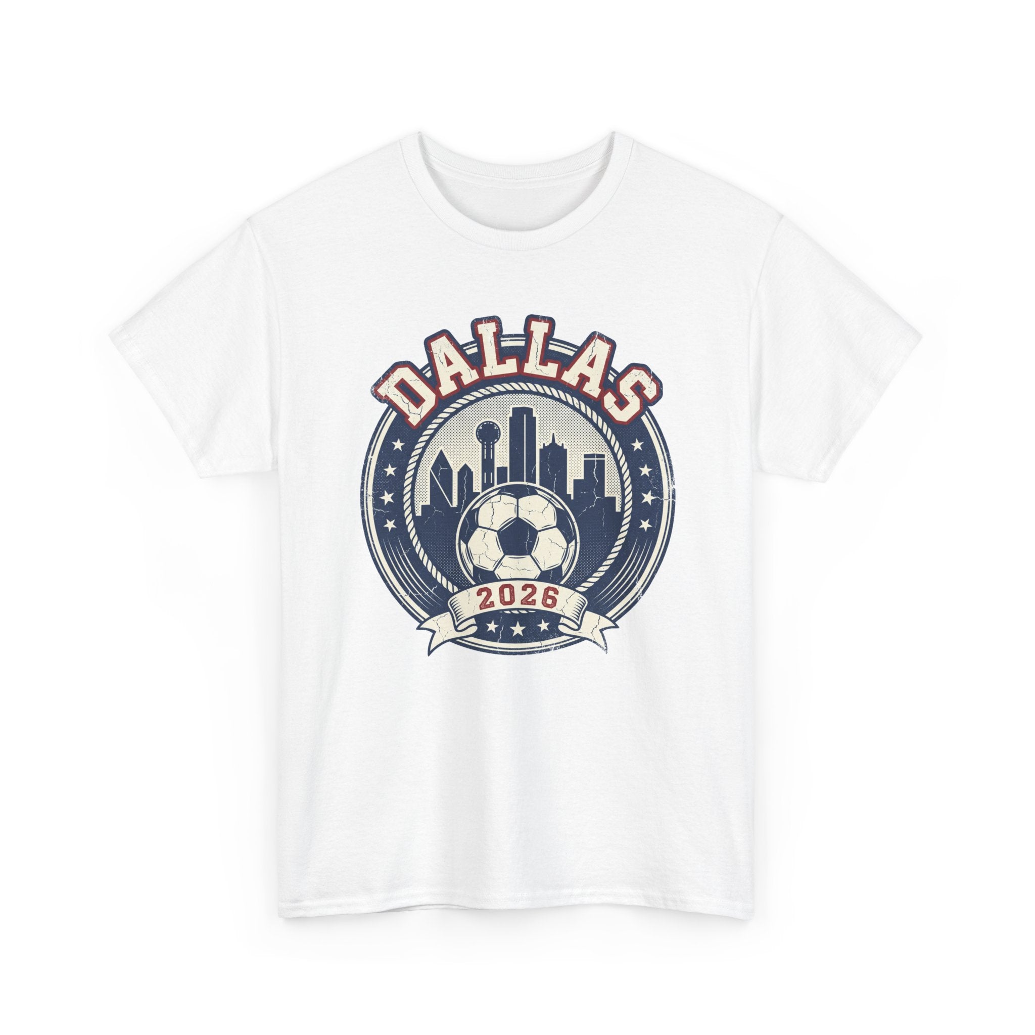 Dallas Soccer 2026 Tee: Vintage World Cup Host City Fan Shirt