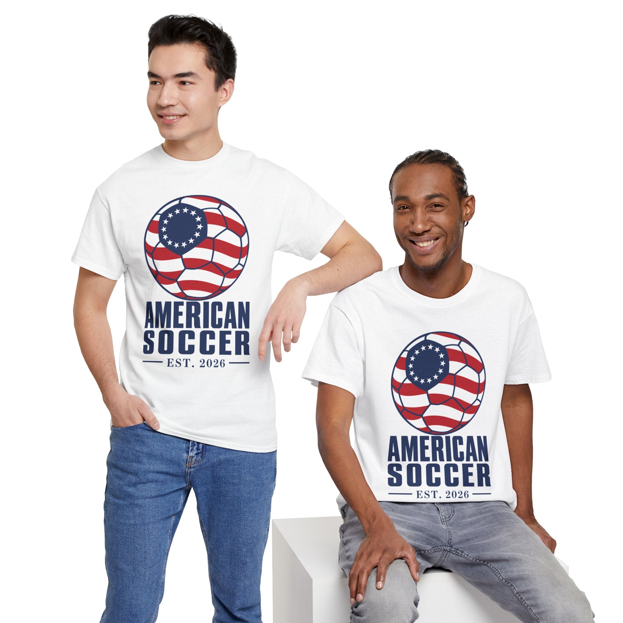 American Soccer T-Shirt — Patriotic USA Soccer Ball Tee (American Soccer EST. 2020)