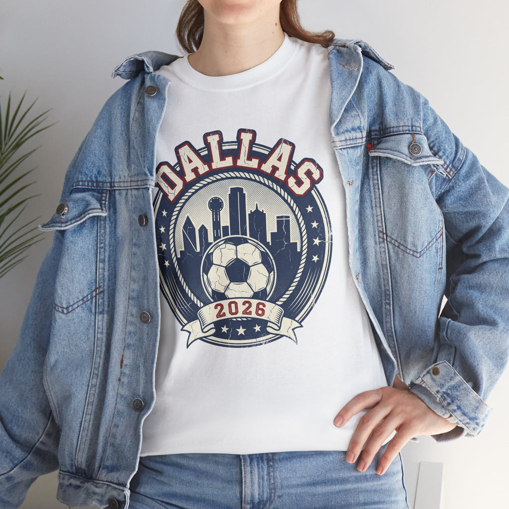 Dallas Soccer 2026 Tee: Vintage World Cup Host City Fan Shirt