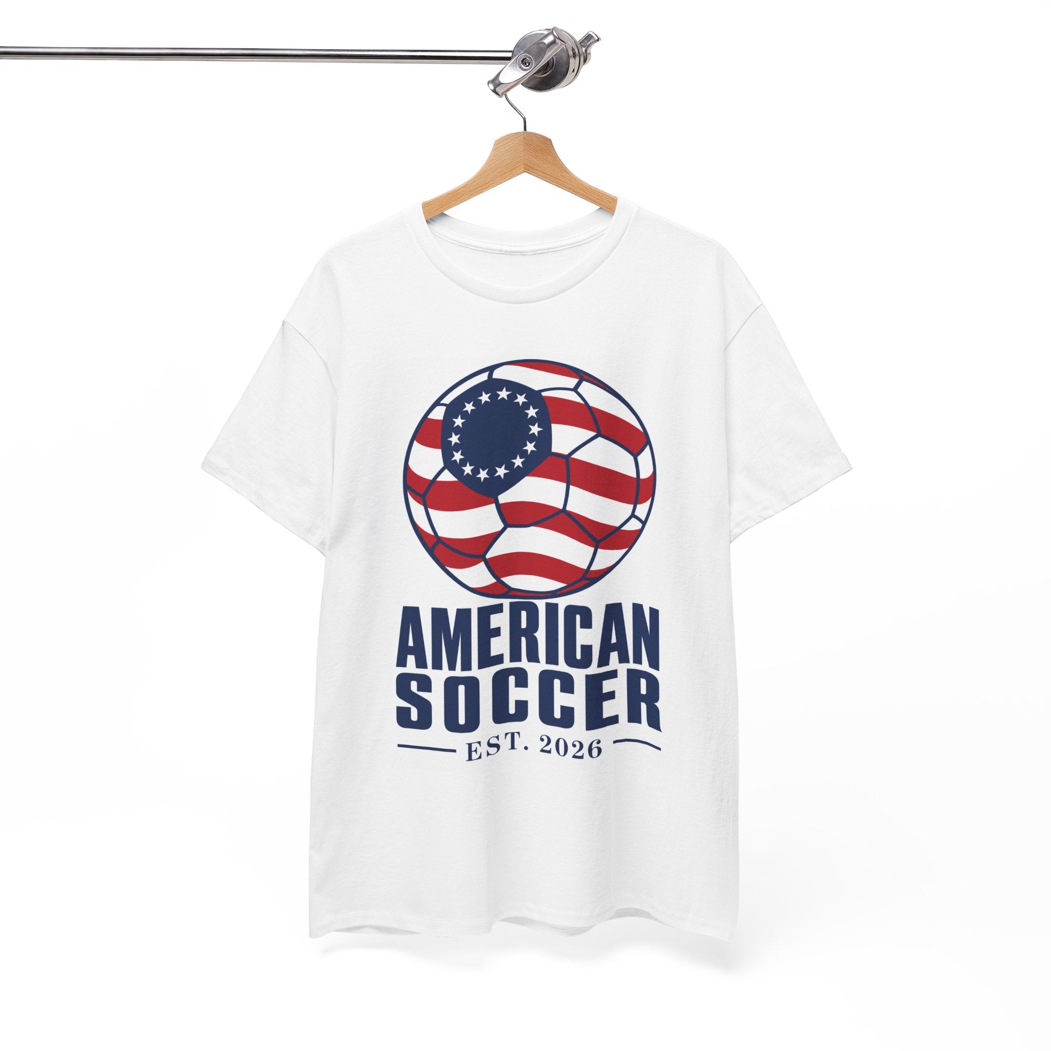 American Soccer T-Shirt — Patriotic USA Soccer Ball Tee (American Soccer EST. 2020)